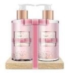 Handspender Set "Powder Rose" auf Holztray mit...