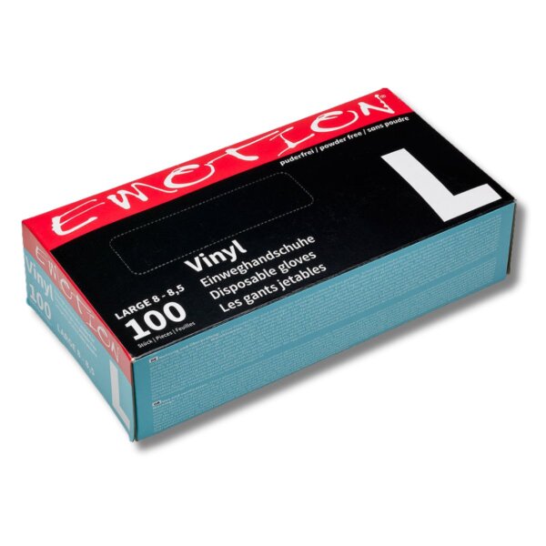 Emotion Vinyl Einweg-Handschuhe puderfrei schwarz L 100Stk.