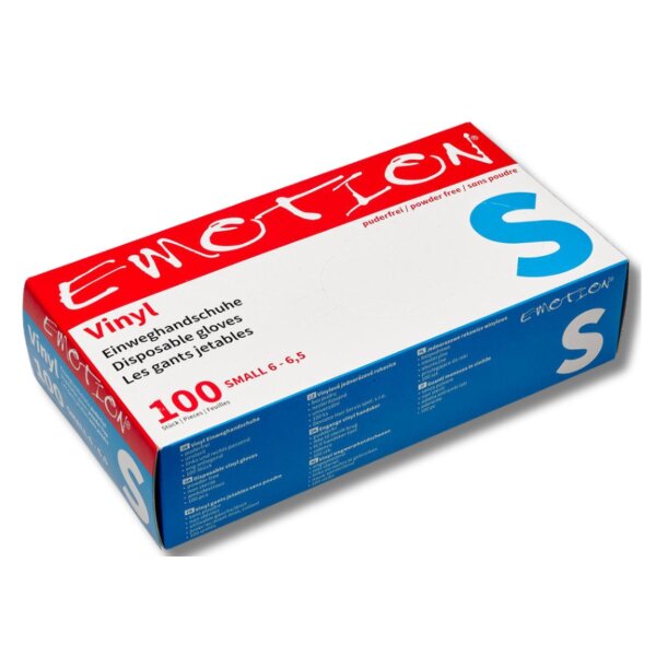 Emotion Vinyl Einweg-Handschuhe puderfrei weiß S 100 Stk.